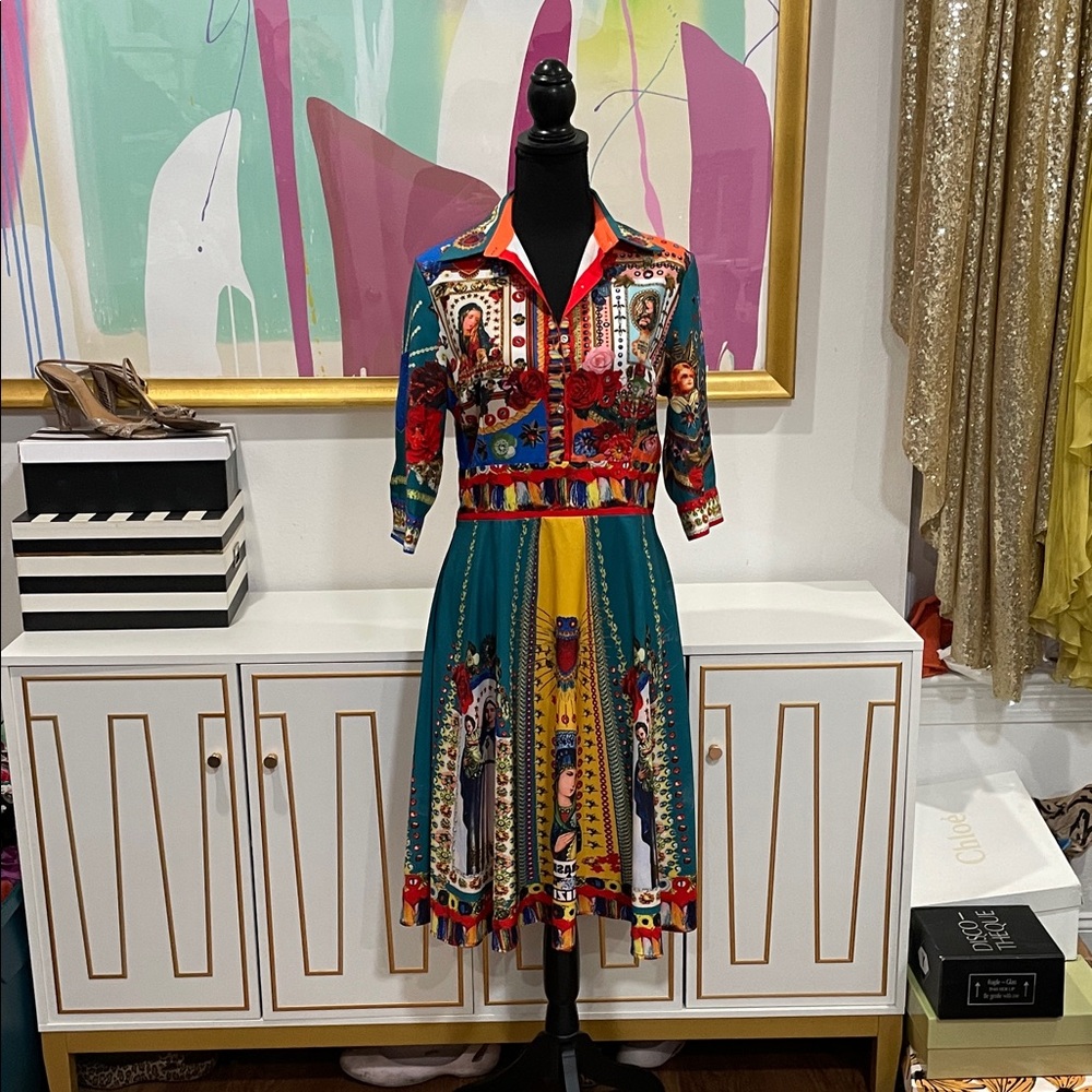 Multicolor Printed Women's Dress
